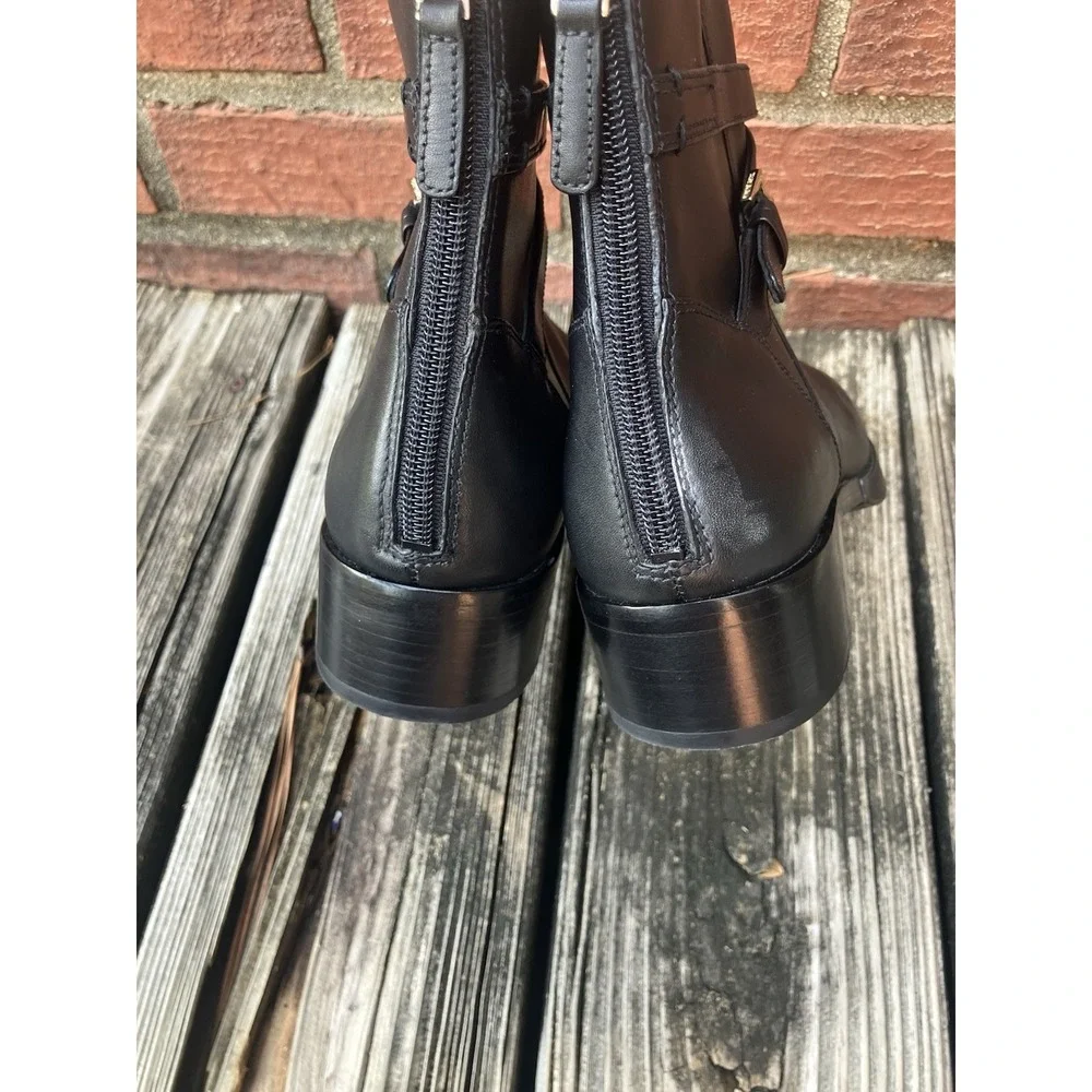 Women's Tory Burch Sidney Leather Ankle Bootie Boots - Penny Black size 8 1/2